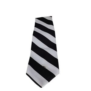 O Oscar De La Renta Men's Necktie Brown Striped 100% Polyester Tie